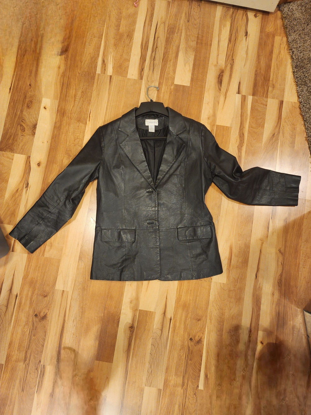 Chadwicks Black Leather Blazer Jacket
